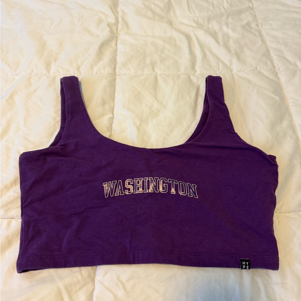 Washington Purple Crop Tank Top